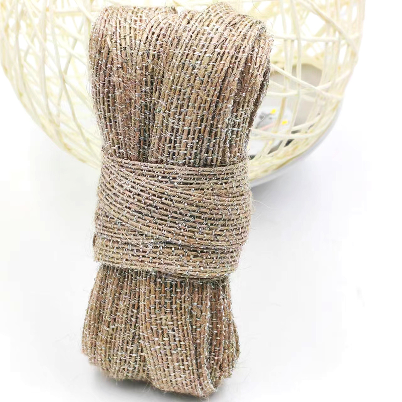DIY διακόσμηση Jute ύφασμα κορδέλα με ασημένιο αλιευτικό λωρίδιο 85% Jute 15% Polyester