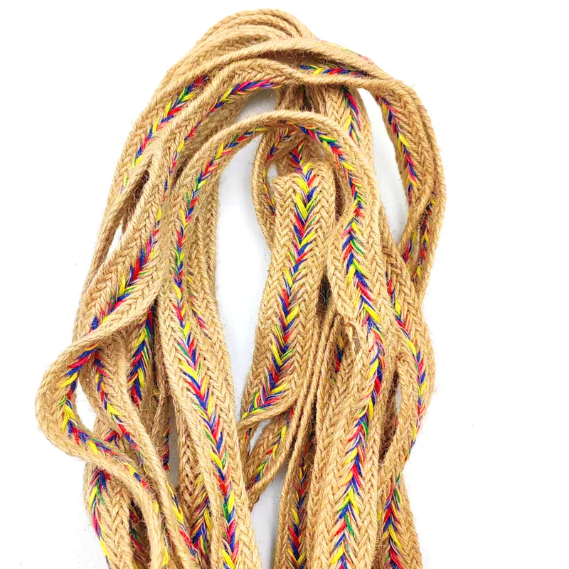 2.5cm Wide Natural Jute Lace Trim Ribbons Twisted Herringbone Webbing for Jute Crafts (Παρασκευαστικά για την κατασκευή χονδρικής ζούτας)