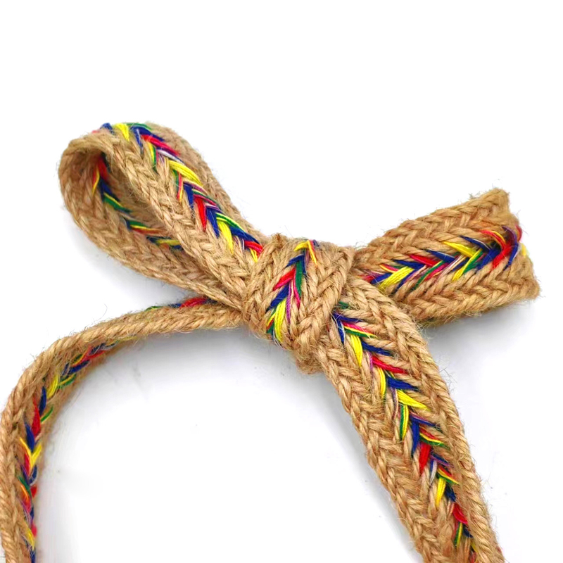 2.5cm Wide Natural Jute Lace Trim Ribbons Twisted Herringbone Webbing for Jute Crafts (Παρασκευαστικά για την κατασκευή χονδρικής ζούτας)