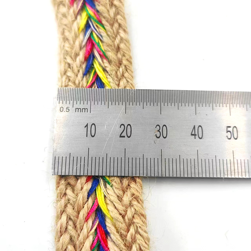 2.5cm Wide Natural Jute Lace Trim Ribbons Twisted Herringbone Webbing for Jute Crafts (Παρασκευαστικά για την κατασκευή χονδρικής ζούτας)