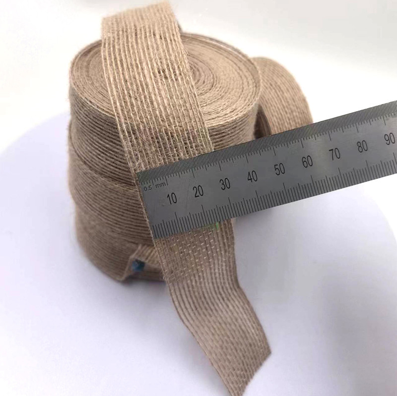 3cm φυσικό ύφασμα από γιούτα κορδέλα γαμήλιο δώρο διακόσμηση ταινία πλεγμένη αλιευτική γραμμή