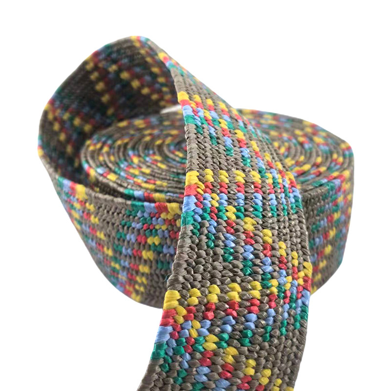 Αειφόρος Χρώμα Custom Silk Grass Ελαστική Τυλιζόμενη Ζώνη 2mm παχύ Ρολάκι Ρολάκι Webbing 6cm Wide