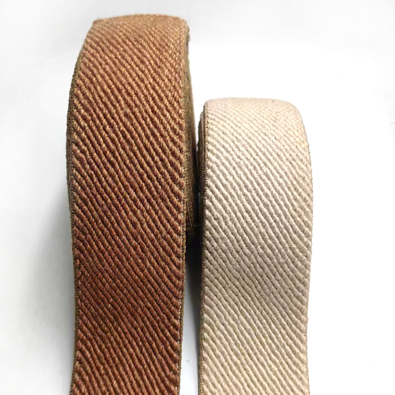 50% Γιούτα 40% Λατέξ 10% Πολυεστέρα Twill Ελαστικό Διάδεσμο για Βιώσιμο Υλικό Παπουτσιών