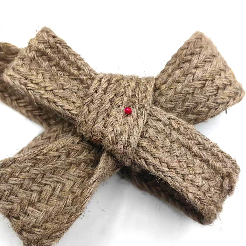 Διατηρήσιμη 4cm Wide Hemp Braided Belt Jute Belts για Diy χειροποίητη διακόσμηση συσκευασίας δώρων