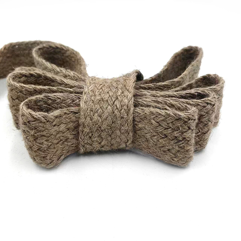 Διατηρήσιμη 4cm Wide Hemp Braided Belt Jute Belts για Diy χειροποίητη διακόσμηση συσκευασίας δώρων