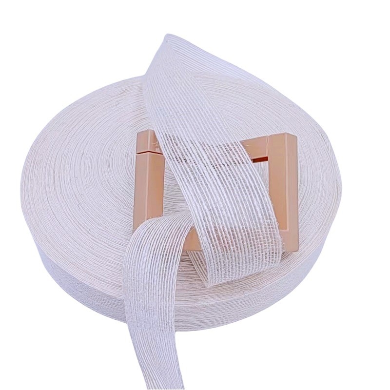3.8cm Pure White Jute Woven Ribbon Ιδανική για τα σχέδια και τις ανάγκες διακόσμησης B2B