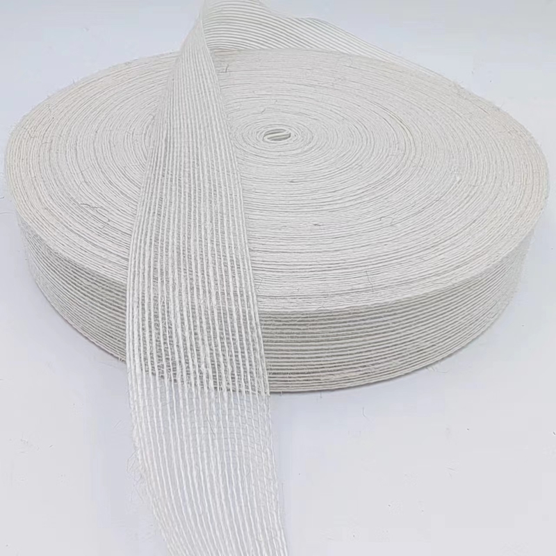 3.8cm Pure White Jute Woven Ribbon Ιδανική για τα σχέδια και τις ανάγκες διακόσμησης B2B