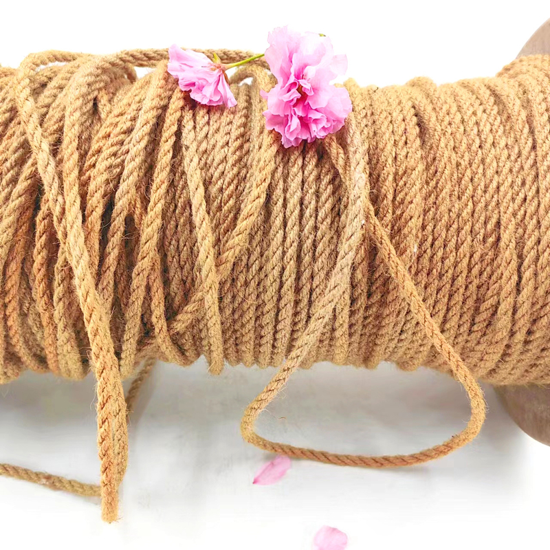 4mm Διαμέτρου Φυσικό Jute Hemp σκοινί για DIY διακόσμηση χειροτεχνία και συσκευασία δώρων