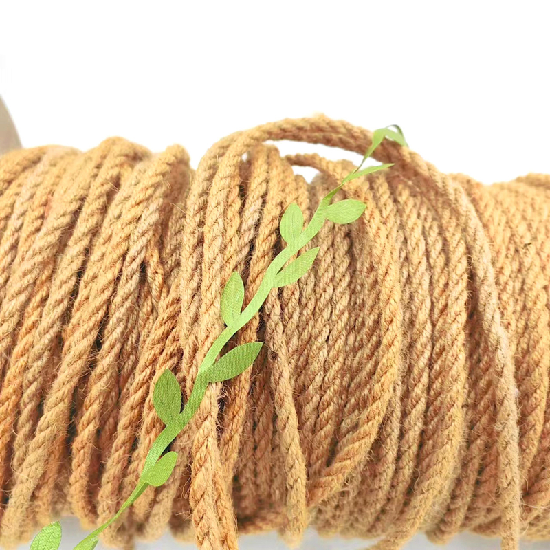4mm Διαμέτρου Φυσικό Jute Hemp σκοινί για DIY διακόσμηση χειροτεχνία και συσκευασία δώρων