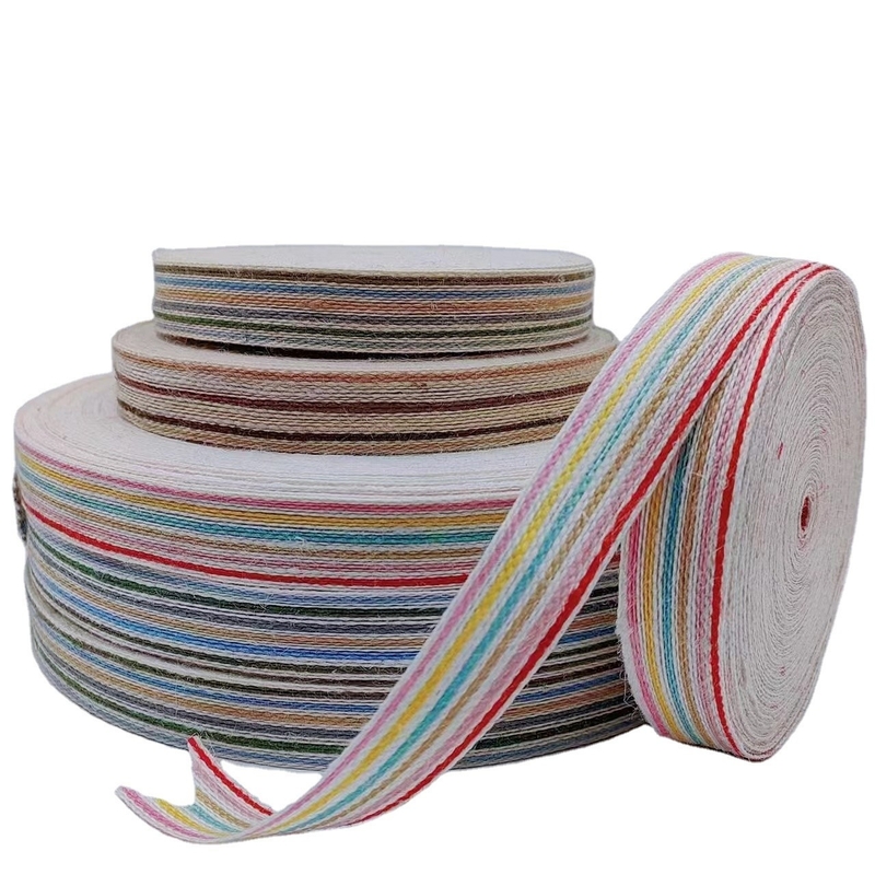 Χρωματιστή Jute Ribbon Gift Box Packaging Eco Friendly Webbing για χριστουγεννιάτικη διακόσμηση