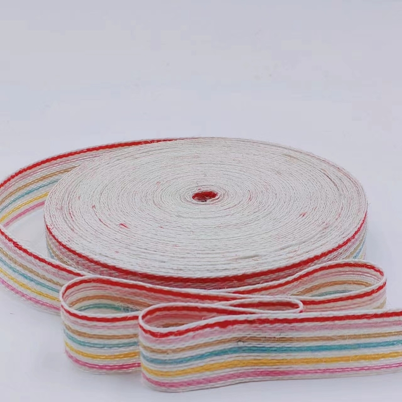 Χρωματιστή Jute Ribbon Gift Box Packaging Eco Friendly Webbing για χριστουγεννιάτικη διακόσμηση