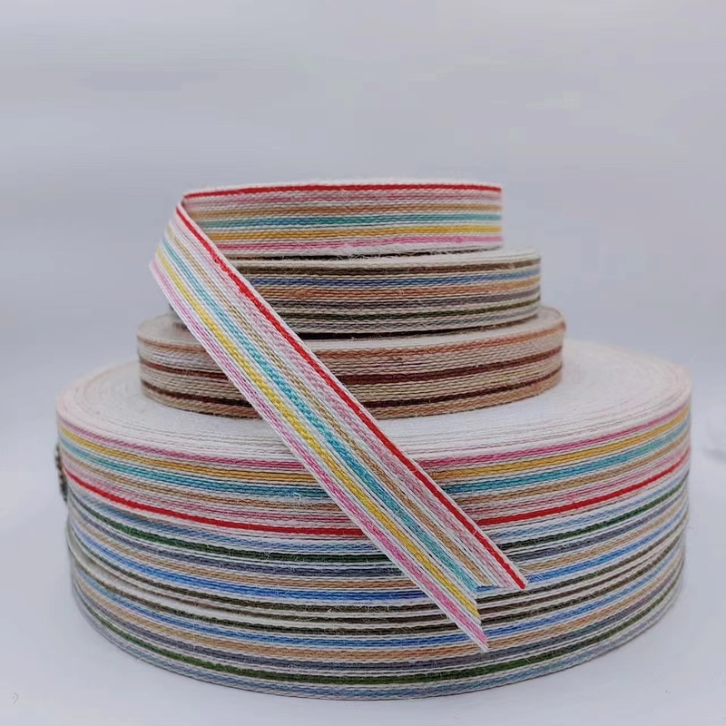 Χρωματιστή Jute Ribbon Gift Box Packaging Eco Friendly Webbing για χριστουγεννιάτικη διακόσμηση