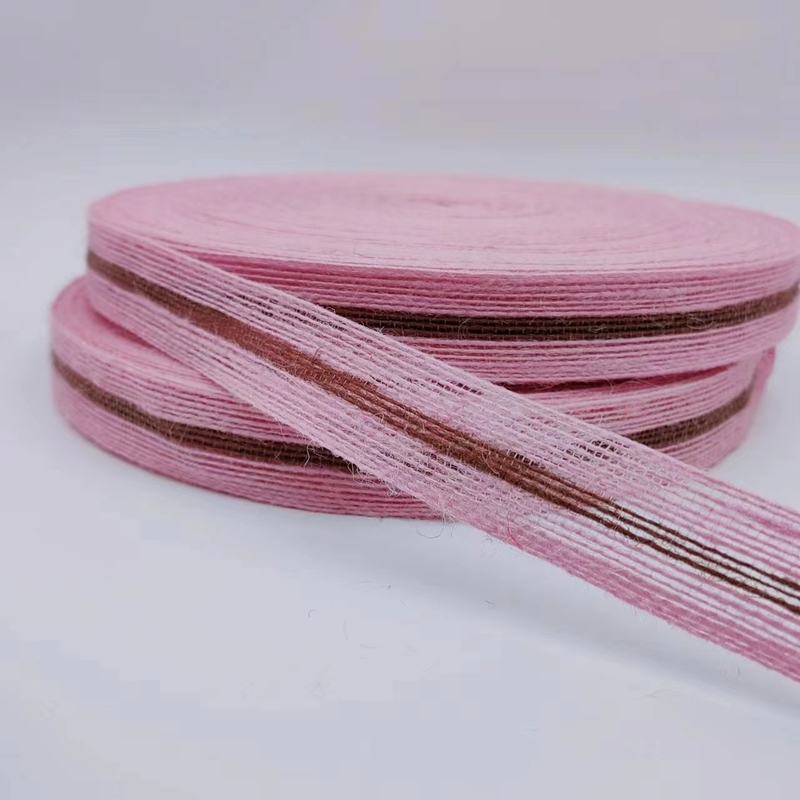 Προσαρμοσμένο μέγεθος 3cm Jute Ribbon Webbing για βιώσιμη πολύχρωμη συσκευασία δώρων
