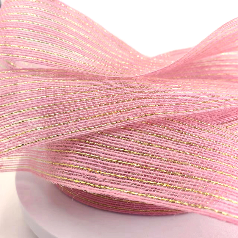 Ροζ Jute Ribbon Jute Burlap Rolls για την συσκευασία δώρων Χριστουγεννιάτικη διακόσμηση γάμου 2,6 ίντσες