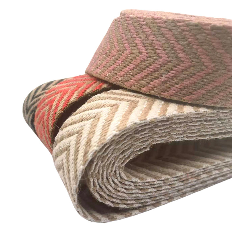 4 εκατοστά πλάτος 2,5 χιλιοστά πάχος Jute Webbing Herringbone Webbing Edge για οικολογικά φιλικά παπούτσια