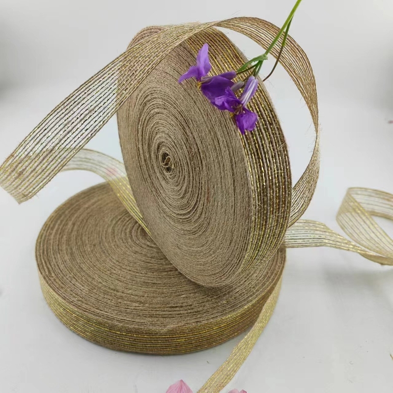 DIY Jute Ribbon με 25mm Hemp Jute Webbing Simple Style Burlap Fish Silk Ribbon (Κατασκευή)