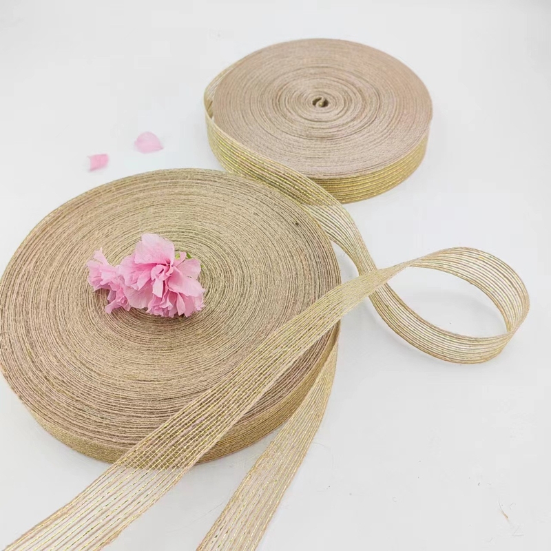 DIY Jute Ribbon με 25mm Hemp Jute Webbing Simple Style Burlap Fish Silk Ribbon (Κατασκευή)