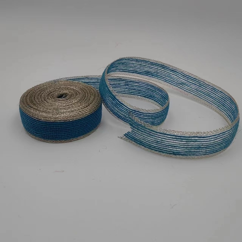 Χρωματιστή Αλιευτική Νήμα Jute Ribbon Curtain Hook Fabric Ribbon για ζώνη τσάντας