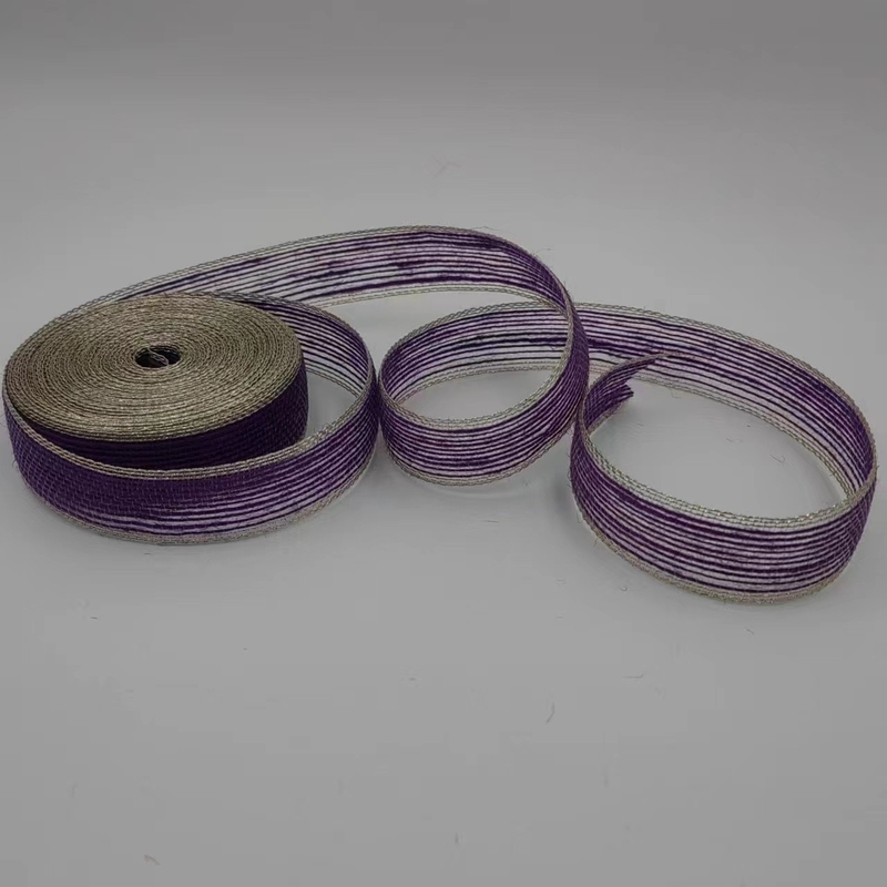 Χρωματιστή Αλιευτική Νήμα Jute Ribbon Curtain Hook Fabric Ribbon για ζώνη τσάντας