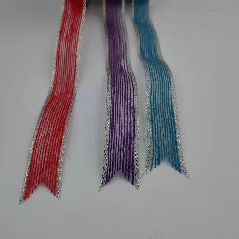 Χρωματιστή Αλιευτική Νήμα Jute Ribbon Curtain Hook Fabric Ribbon για ζώνη τσάντας