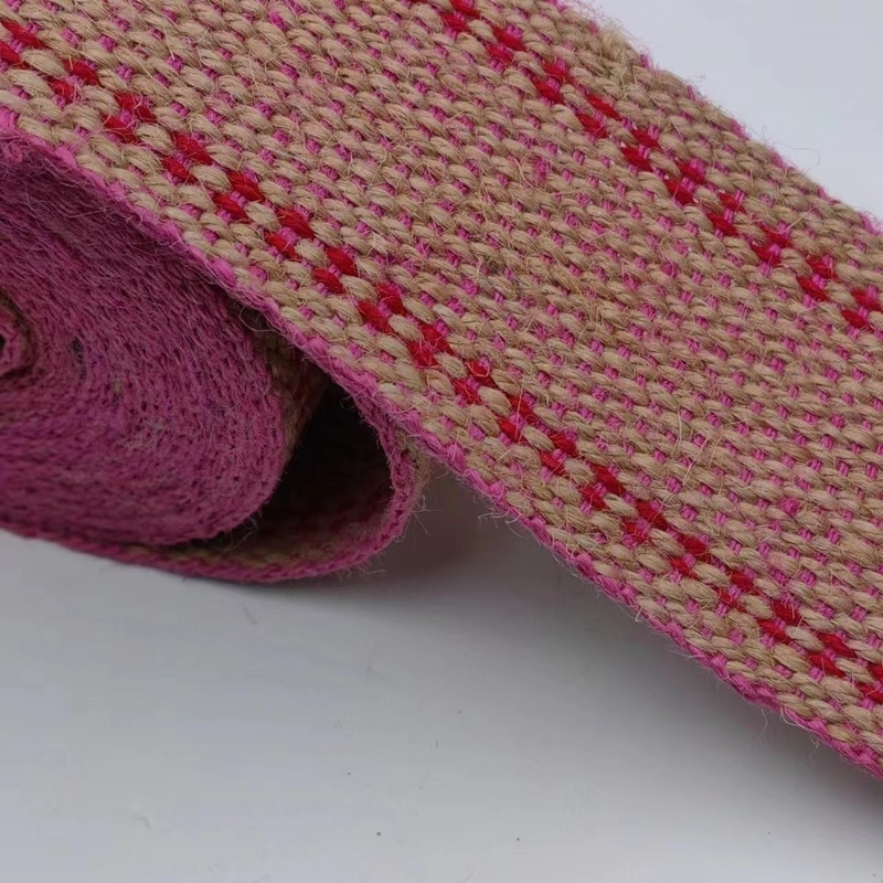 Κατασκευαστές Προσαρμοσμένο Jute Webbing Double Color Backpack Strap με Προσαρμοσμένα Χρώματα