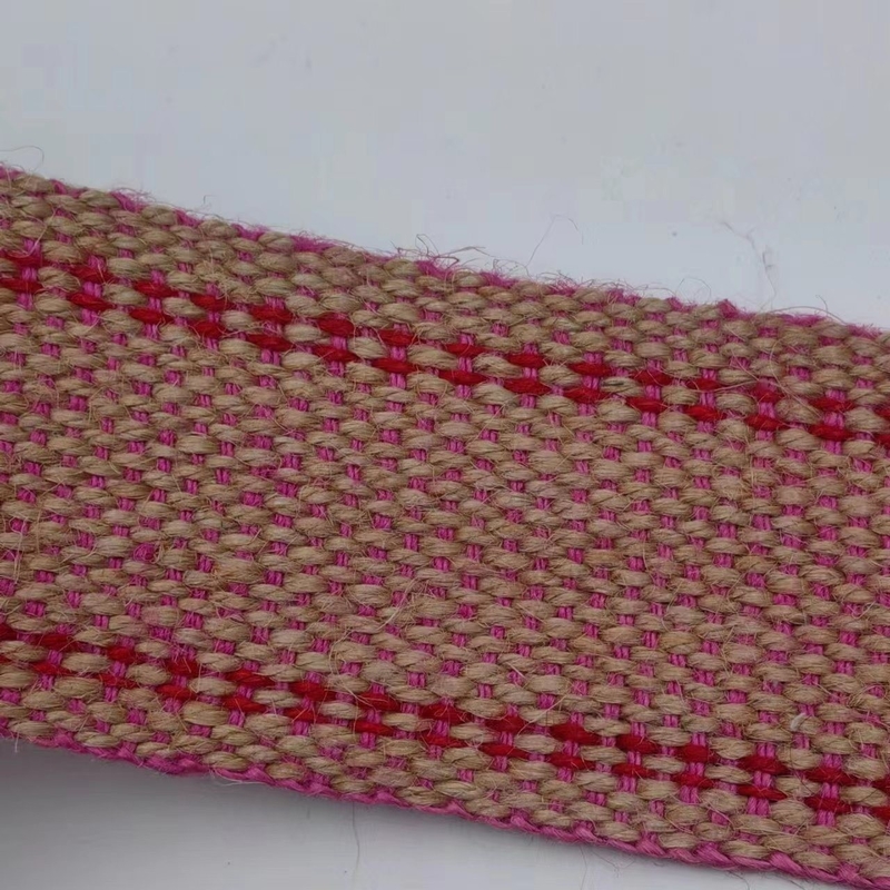 Κατασκευαστές Προσαρμοσμένο Jute Webbing Double Color Backpack Strap με Προσαρμοσμένα Χρώματα