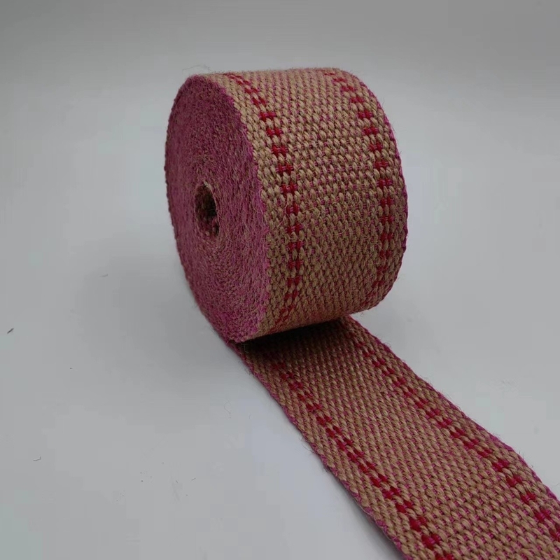 Κατασκευαστές Προσαρμοσμένο Jute Webbing Double Color Backpack Strap με Προσαρμοσμένα Χρώματα