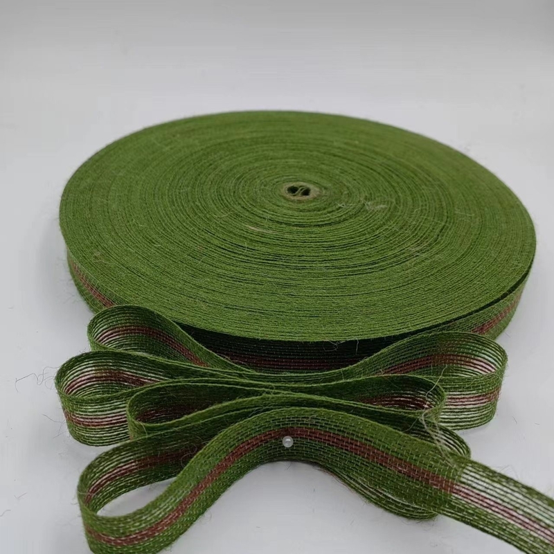 Προσαρμόσιμο πλάτος πράσινη ιούτα Webbing Η τέλεια προσθήκη στην διακόσμηση DIY σας