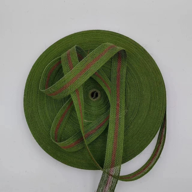 Προσαρμόσιμο πλάτος πράσινη ιούτα Webbing Η τέλεια προσθήκη στην διακόσμηση DIY σας