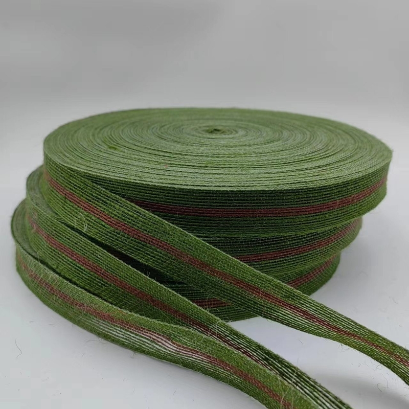 Προσαρμόσιμο πλάτος πράσινη ιούτα Webbing Η τέλεια προσθήκη στην διακόσμηση DIY σας
