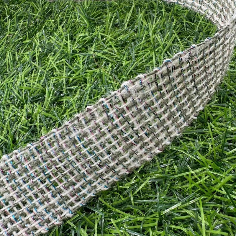 100% Χειροποίητο Jute Εικονολογικά φιλικό DIY Jute Ribbon για δώρο γενεθλίων σε καθαρό φυσικό χρώμα
